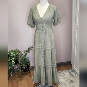 Boho Sage Maxi Dress